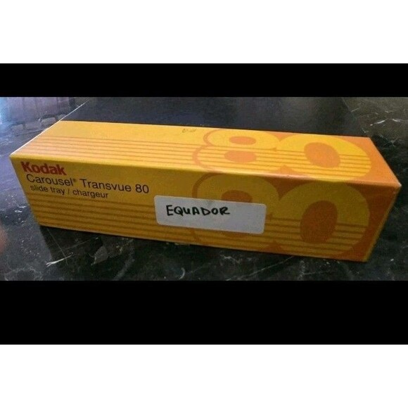 Vintage Kodak Carousel Transvue 80 Slide Tray with Original Box Black For Slides - Picture 3 of 16